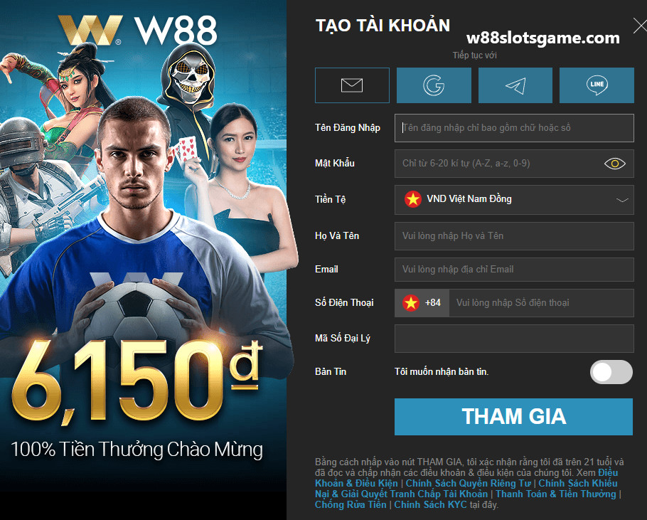 W88 dang ky tai khoan w88 de dang